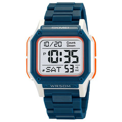 SKMEI 2264 Waterproof Sport Watch for Men, Digital Wristwatch, Countdown, Stopwatch, Dual Time