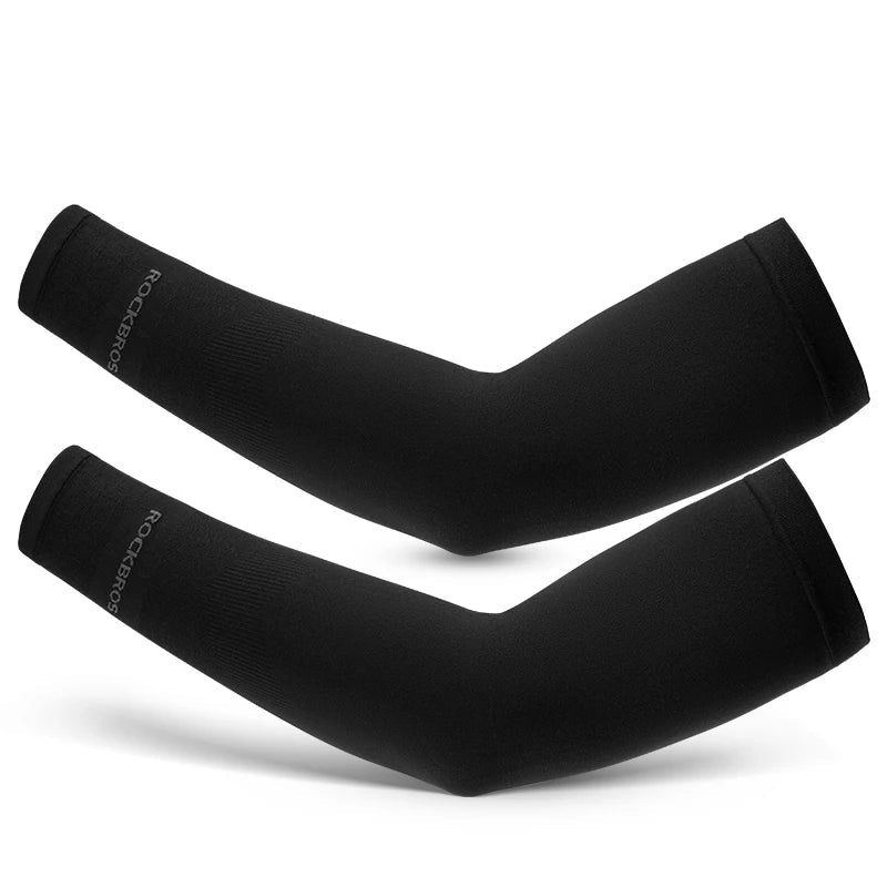 ROCKBROS Ice Silk Cycling Arm Sleeves | Breathable UV Sun Protection Bicycle Sleeves for Men & Women | Outdoor MTB Road Bike Sports Arm Covers