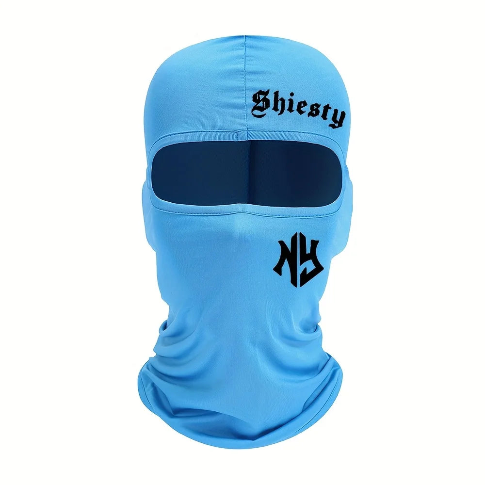 Letter Printed Cycling Balaclava Face Mask for Men & Women | Windproof Sun Protection Full Face Cover | Outdoor Bike Motorcycle Sports Headwear