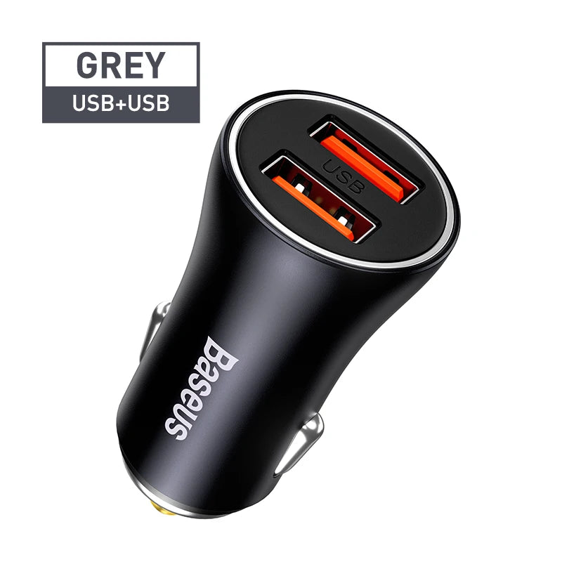 Baseus 60W Metal USB Type C Car Charger, Quick Charge SCP AFC QC 4.0 PD 27W USBC Phone Charger