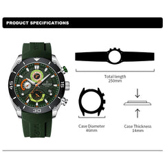 NAVIFORCE 8038 Men’s Sport Quartz Watch | Waterproof Chronograph Military Wristwatch with Luminous Display | Casual Business Watch for Men