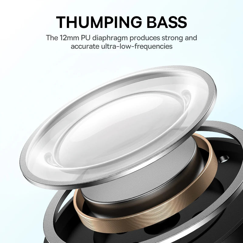 Baseus Bowie E19 Wireless Earphones, Bluetooth 5.3, 12mm Drivers, Big Bass, IPX5 Waterproof, 33H Battery Life
