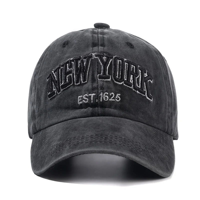 GENERIC New York Washed Cotton Baseball Cap for Men & Women | Adjustable Casual Dad Hat with Sun Protection | Outdoor Snapback Cap