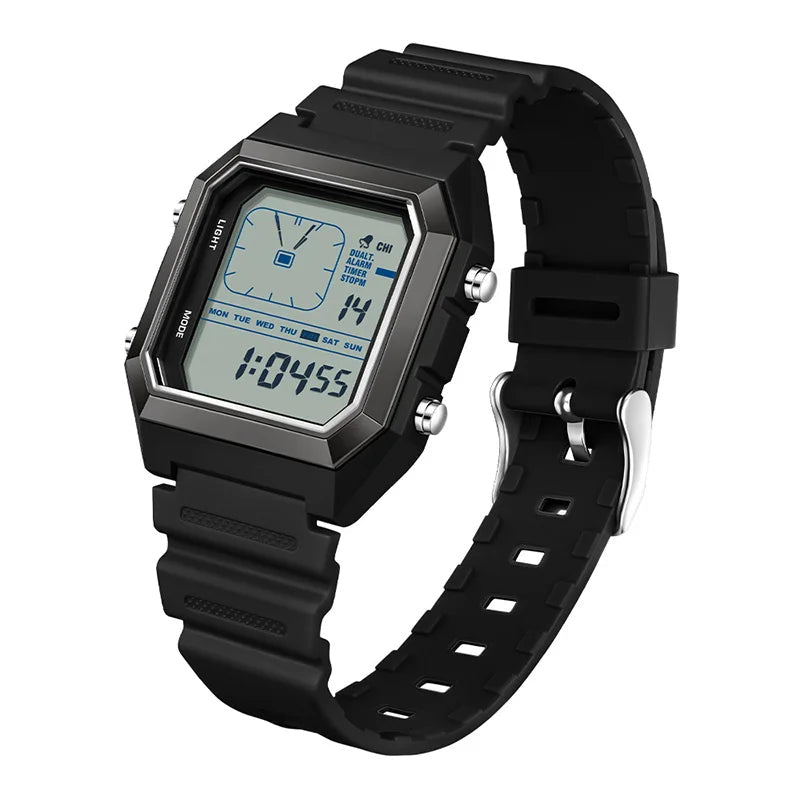 SANDA 6307 Men’s Digital Multifunction Watch | Night Light, Timer & Calendar | Outdoor Sports Waterproof Electronic Watch