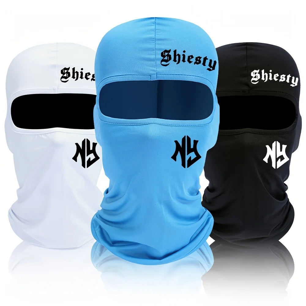 Letter Printed Cycling Balaclava Face Mask for Men & Women | Windproof Sun Protection Full Face Cover | Outdoor Bike Motorcycle Sports Headwear