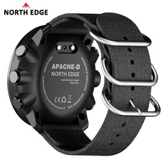 NORTH EDGE APACHE-D Free Diving Digital Watch for Men | 100M Waterproof | Altimeter, Barometer & Compass | Outdoor Sports Wristwatch