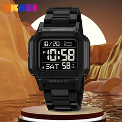 SKMEI 2264 Waterproof Sport Watch for Men, Digital Wristwatch, Countdown, Stopwatch, Dual Time