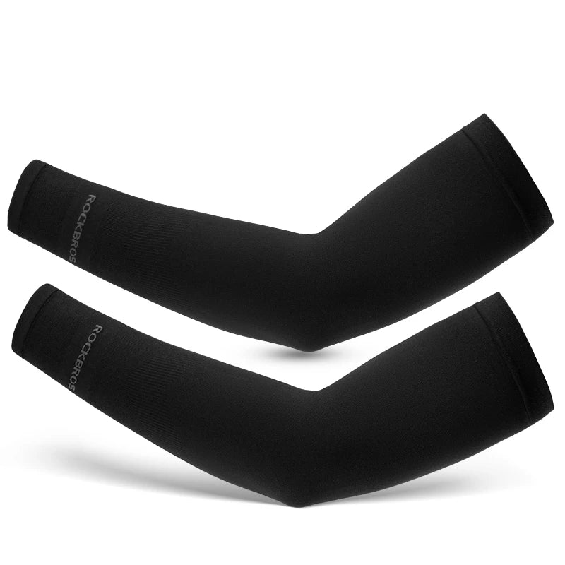 ROCKBROS Ice Silk Cycling Arm Sleeves | Breathable UV Sun Protection Bicycle Sleeves for Men & Women | Outdoor MTB Road Bike Sports Arm Covers