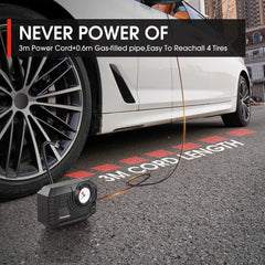 CARSUN Mini Air Pump Tire Inflator | Portable Electric Air Compressor 20L/Min for Car, Motorcycle & Bicycle