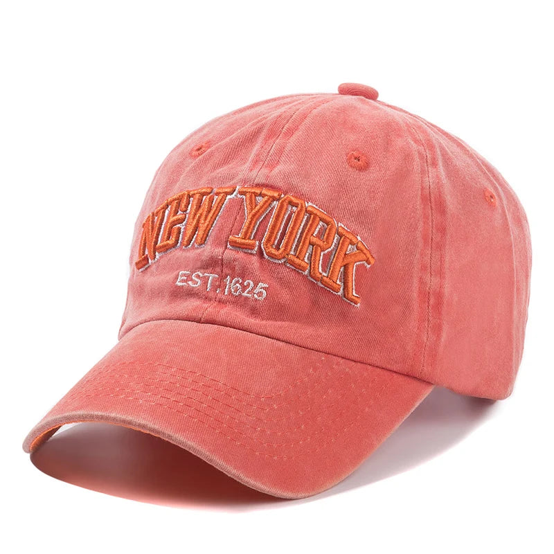 GENERIC New York Washed Cotton Baseball Cap for Men & Women | Adjustable Casual Dad Hat with Sun Protection | Outdoor Snapback Cap