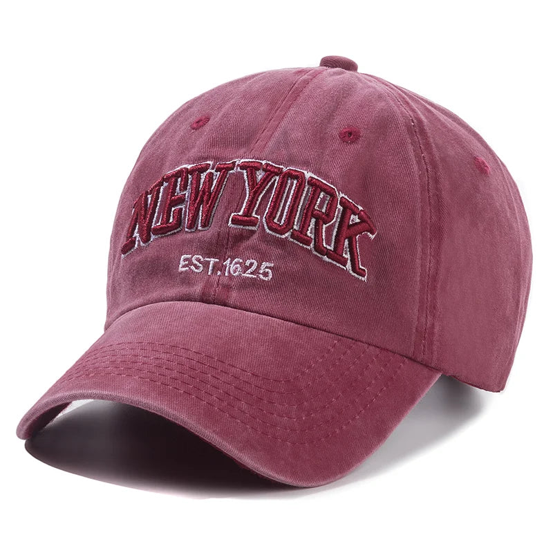 GENERIC New York Washed Cotton Baseball Cap for Men & Women | Adjustable Casual Dad Hat with Sun Protection | Outdoor Snapback Cap