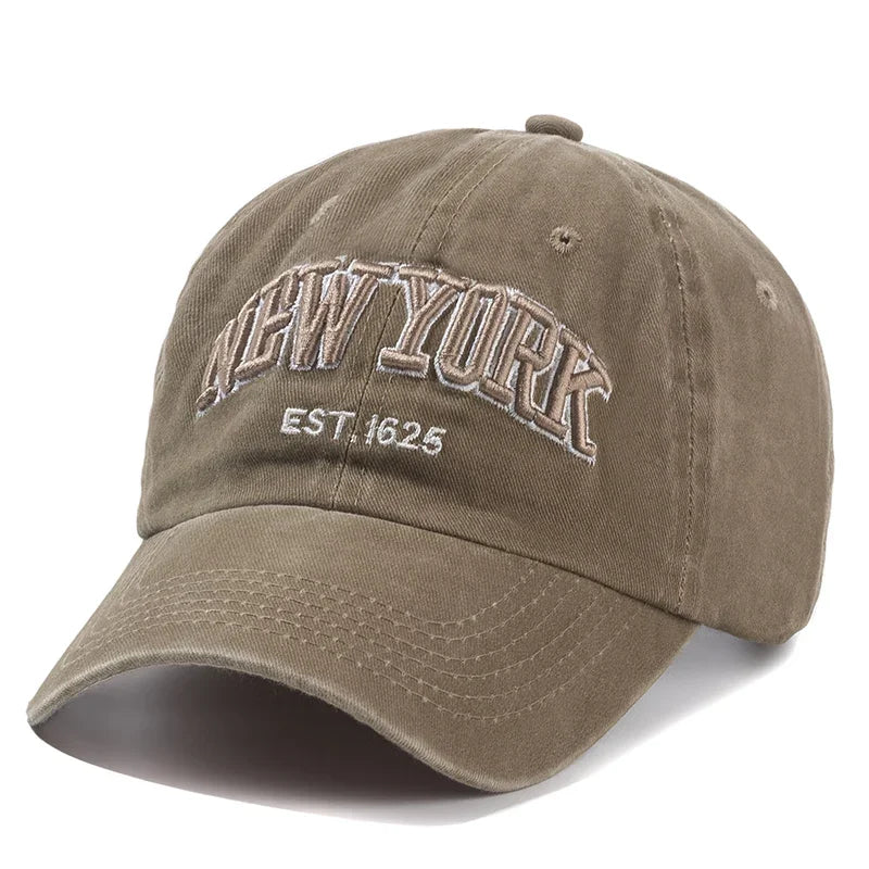 GENERIC New York Washed Cotton Baseball Cap for Men & Women | Adjustable Casual Dad Hat with Sun Protection | Outdoor Snapback Cap