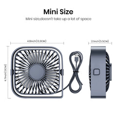 TOPK USB Desk Fan | Mini Portable Table Fan | 3-Speed Quiet Cooling Fan for Home, Office & Desktop Use