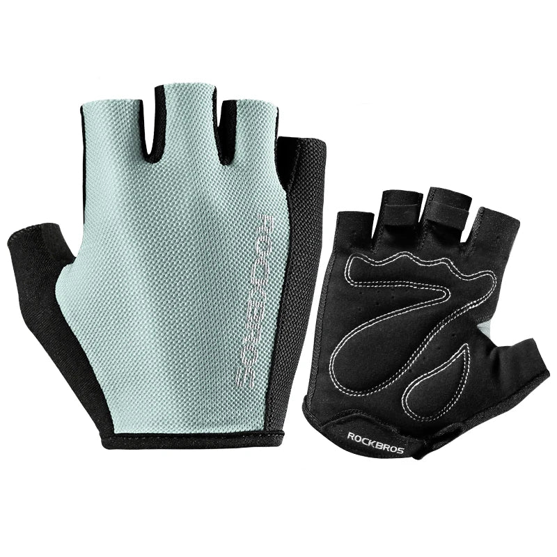 ROCKBROS Half Finger Cycling Gloves | Breathable Anti-Slip Shockproof SBR Padded Bike Gloves | Summer MTB Road Bicycle Gloves for Men & Women
