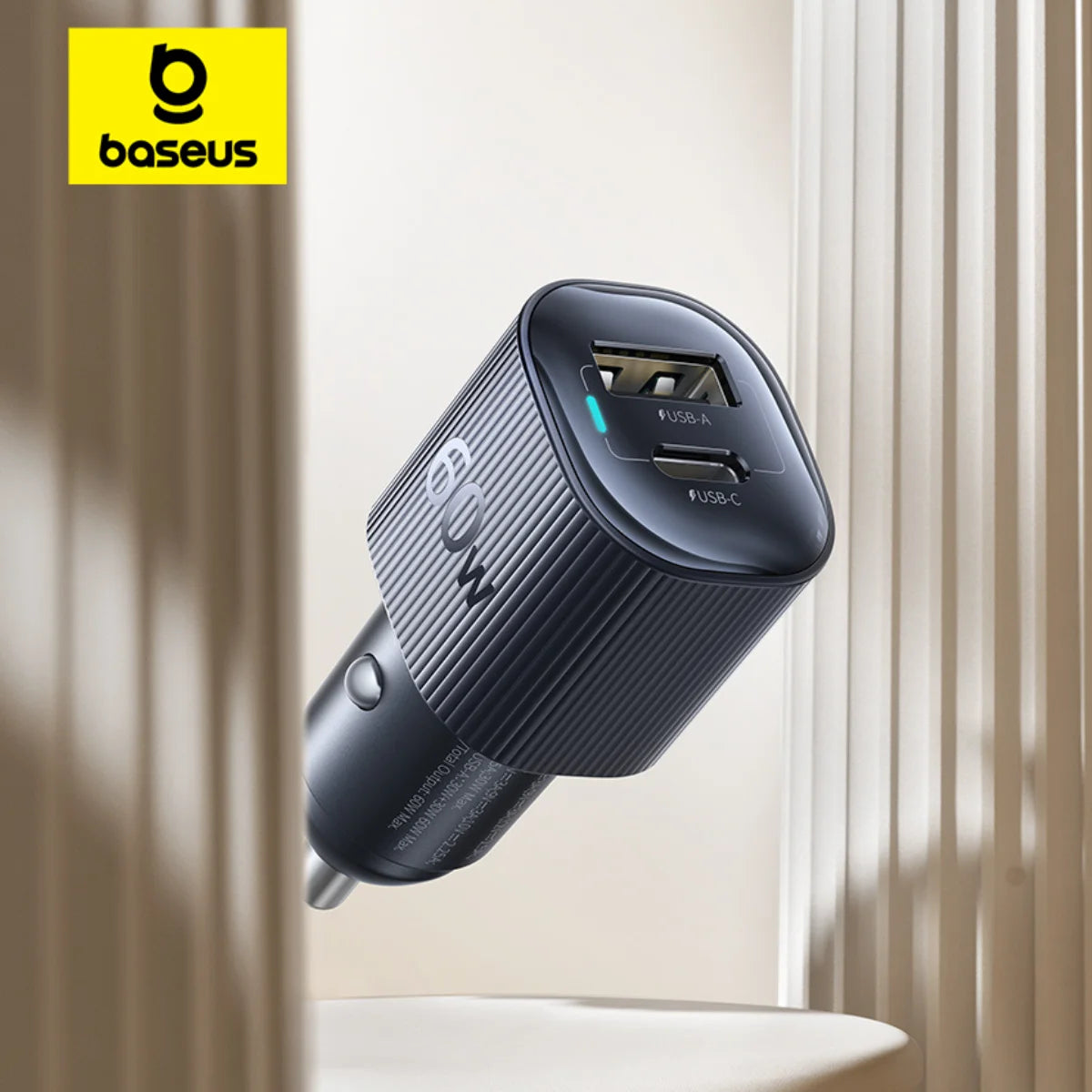 Baseus 30W | 60W Dual Port Car Charger | PD 3.0 USB-C Fast Charging Car Phone Charger for iPhone 8–18 Series Xiaomi & USB-C Devices