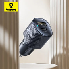 Baseus 30W | 60W Dual Port Car Charger | PD 3.0 USB-C Fast Charging Car Phone Charger for iPhone 8–18 Series Xiaomi & USB-C Devices