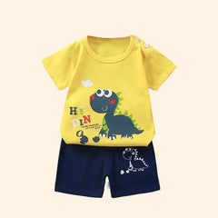Fashion Kids' Clothing Set, 2PCS Outfit for Boys & Girls, 100% Cotton Soft T-Shirt & Shorts Toddler Suit
