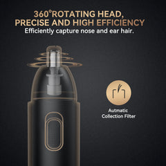 MAXGROOM Nose Hair Trimmer for Men | Rechargeable Electric Trimmer | 360° Rotating Dual-Blade System | Painless & Safe | Nose & Eyebrow Hair Groomer