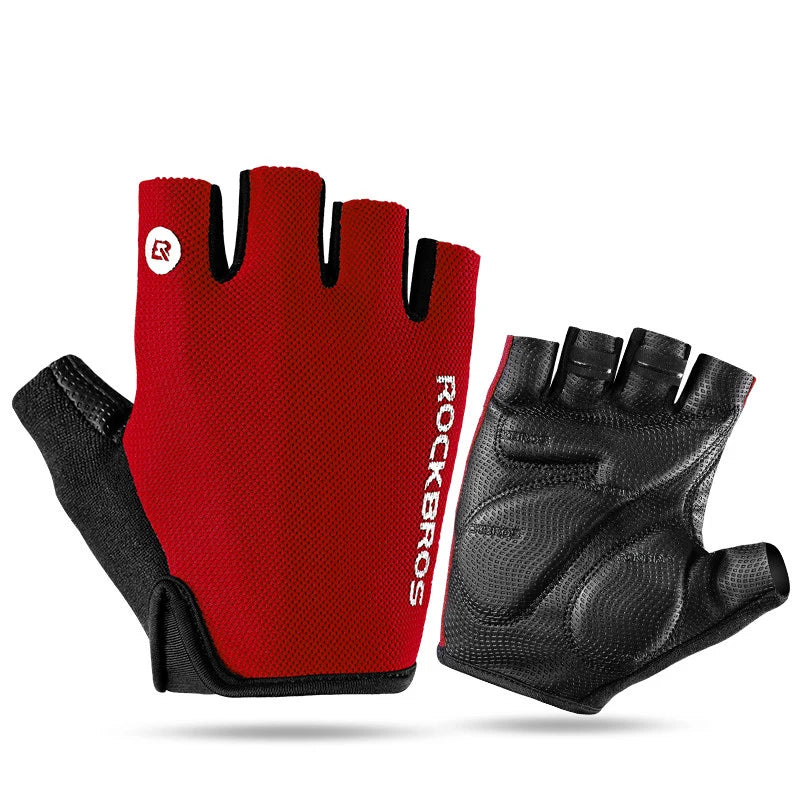 ROCKBROS Half Finger Cycling Gloves | Breathable Anti-Slip Shockproof SBR Padded Bike Gloves | Summer MTB Road Bicycle Gloves for Men & Women