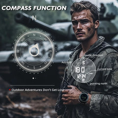 NORTH EDGE TANK 3 Men’s Digital Military Watch | Outdoor Sports Wristwatch | Pedometer, Calories & Compass | 50M Waterproof