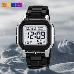 SKMEI 2264 Waterproof Sport Watch for Men, Digital Wristwatch, Countdown, Stopwatch, Dual Time