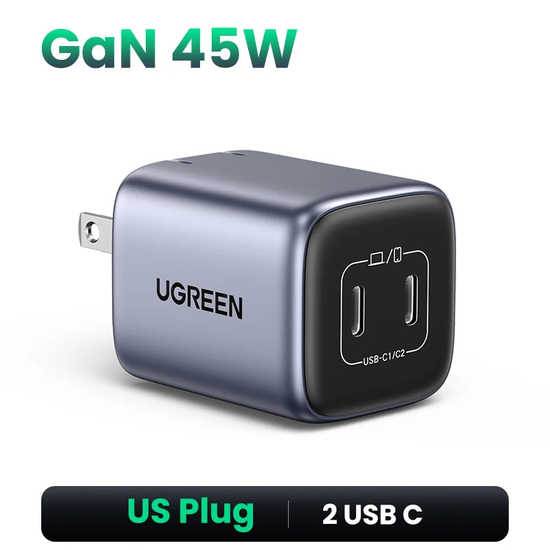 UGREEN GaN 45W USB Charger PD QC 3.0 Fast Charger