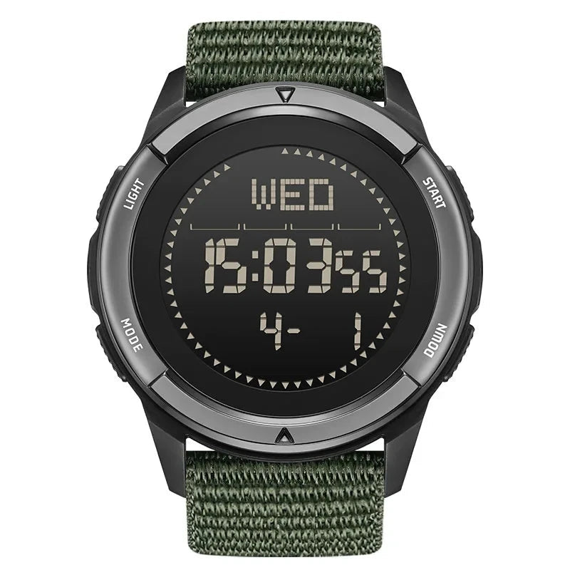 NORTH EDGE ALPS 45MM Men's Watch, Outdoor Sports & Swimming, Metronome & Compass, Waterproof Carbon Fiber Case, Nylon Strap