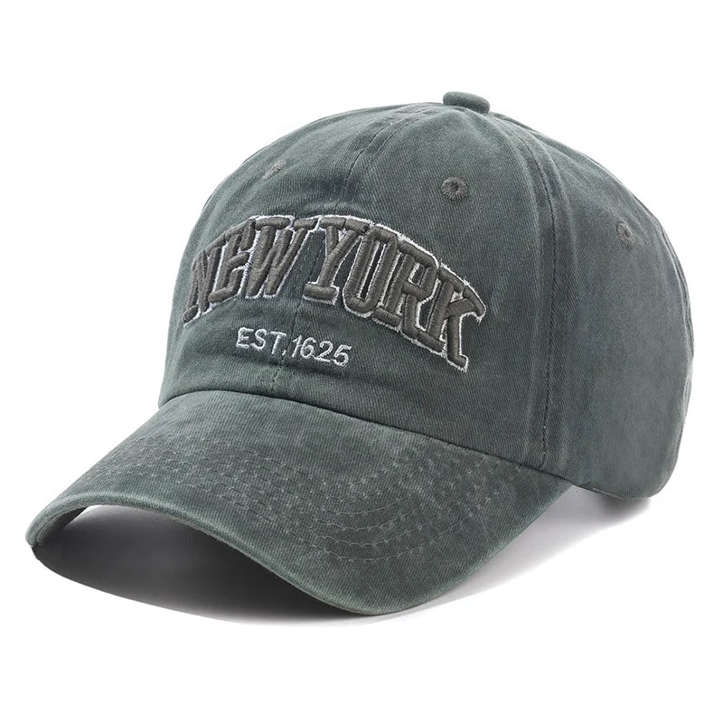 GENERIC New York Washed Cotton Baseball Cap for Men & Women | Adjustable Casual Dad Hat with Sun Protection | Outdoor Snapback Cap