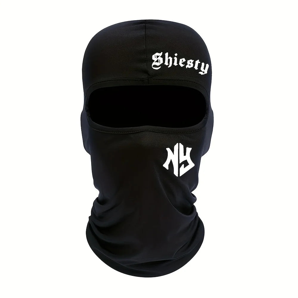 Letter Printed Cycling Balaclava Face Mask for Men & Women | Windproof Sun Protection Full Face Cover | Outdoor Bike Motorcycle Sports Headwear