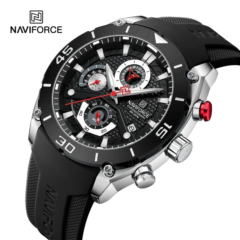 NAVIFORCE 8038 Men’s Sport Quartz Watch | Waterproof Chronograph Military Wristwatch with Luminous Display | Casual Business Watch for Men