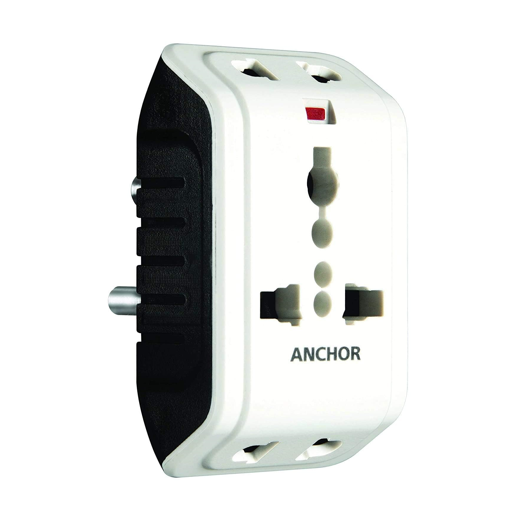 Anchor by Panasonic 6A 3 Pin (Round) Multiplug Travel Adapter with Universal Socket | 3 Pin Multi Plug Socket (White) - Home Improvement from ANCHOR - Shop in Sri Lanka at Arcade.lk