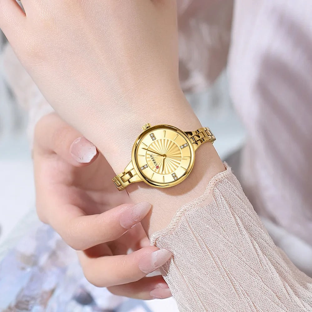 CURREN 9097 Women's Quartz Watch | Elegant Stainless Steel Strap Fashion Wristwatch