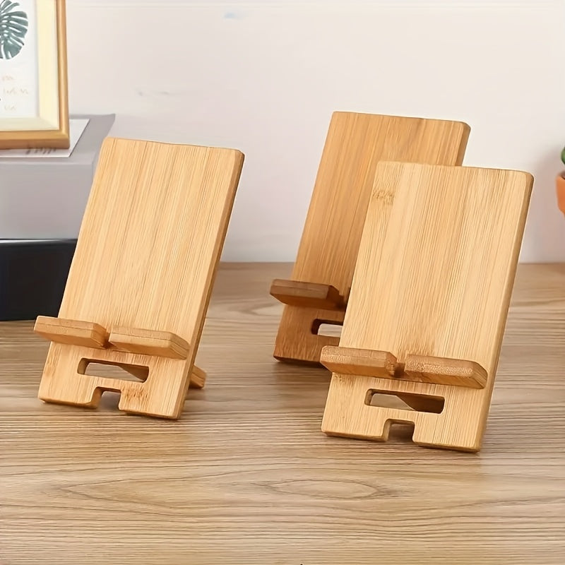 Ecoboo Adjustable Multi-Angle Desktop Stand for Smartphones & Tablets, Durable Natural Bamboo with Non-Slip Base & Air Holes, Fits 10.16–32.77 cm Devices, Ideal for Home, Office & Travel