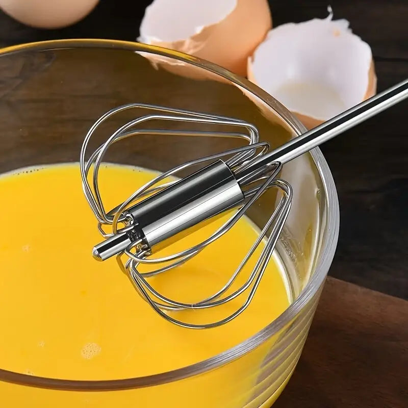 Easy-to-Use Press and Rotate Hand-Held Mixer for Cream, Eggs, and More, Ideal for Baking and Cooking, Lightweight and Efficient Kitchen Tool