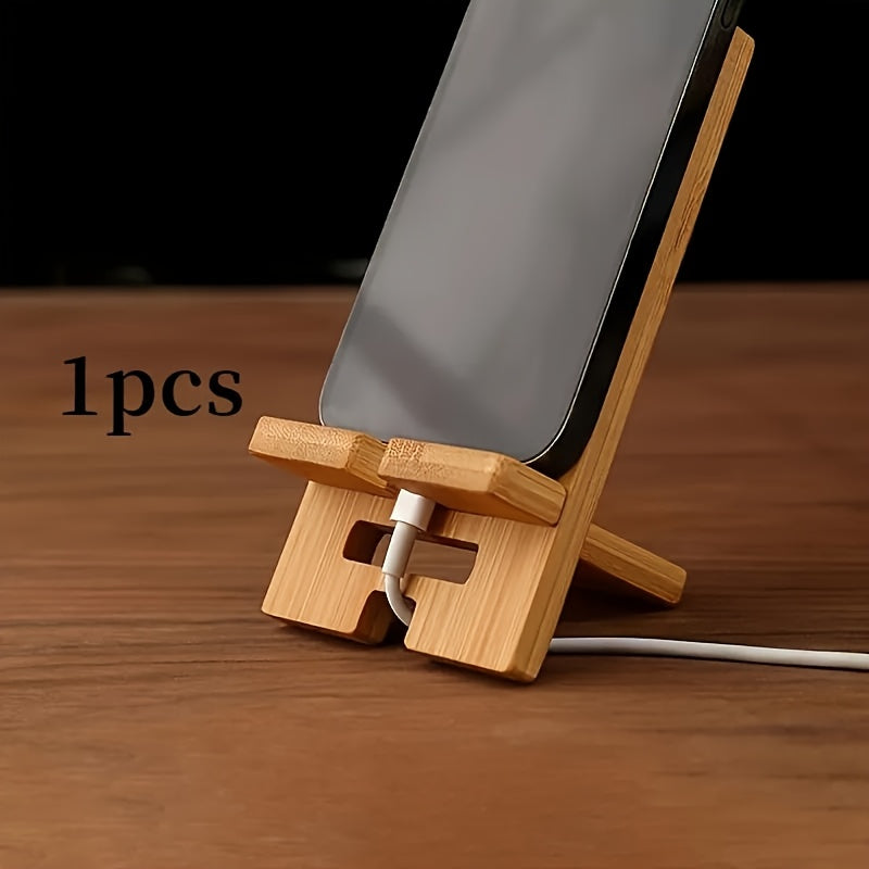 Ecoboo Adjustable Multi-Angle Desktop Stand for Smartphones & Tablets, Durable Natural Bamboo with Non-Slip Base & Air Holes, Fits 10.16–32.77 cm Devices, Ideal for Home, Office & Travel