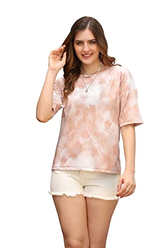 GRECIILOOKS T-Shirt for Women - Cotton Blend Tie-Dye Drop Shoulder Long Tops with Baggy T-Shirt for Girls Suitable for Sports,Gym, Workout, Yoga,Tracking, Casual Wear (Pack of 1) (Medium, Orange) -  Women's T-shirts in Sri Lanka from Arcade Online Shopping - Just Rs. 2956!