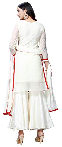 EthnicJunction Women's Off-white Chanderi Cotton Embroiered Unstitched Sharara Suit -  Kurtas & Kurtis in Sri Lanka from Arcade Online Shopping - Just Rs. 5099!