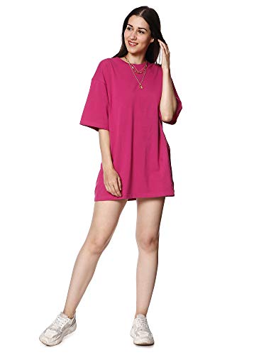 BLANCD Women's Pure Cotton Casual Oversized Round Neck Drop Shoulder Loose Tshirt (Blush Pink,) -  Women's T-shirts in Sri Lanka from Arcade Online Shopping - Just Rs. 4189!