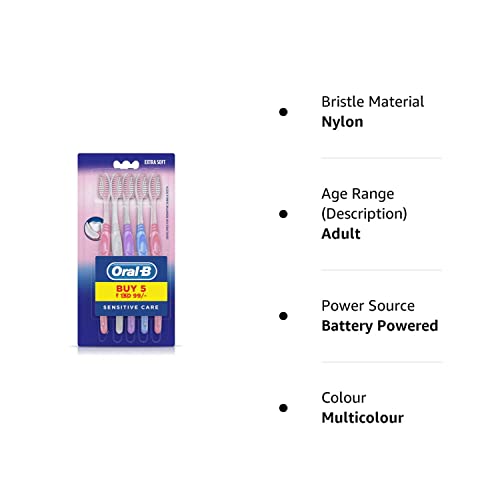 Oral B Sensitive Care Manual Toothbrush for adults, Extra Soft (Multicolor,Pack of 5) -  Manual Toothbrushes in Sri Lanka from Arcade Online Shopping - Just Rs. 1716!