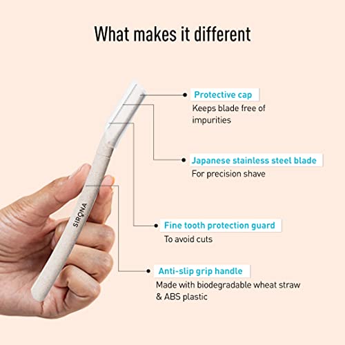 Sirona Reusable Face Razor for Women Facial Hair- 3 Razors | Painless Facial Hair Removal | Eyebrow Shaper | For Eyebrows, Upper Lip, Forehead, Peach Fuzz, Chin and Sideburns | Dermaplaning Tool -   in Sri Lanka from Arcade Online Shopping - Just Rs. 2199!
