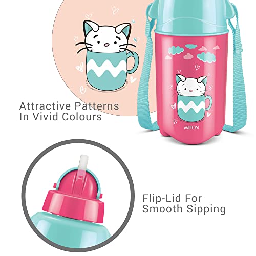 MILTON Kool Trendy 500 Plastic Insulated Water Bottle with Straw for Kids, 490 ml, Cherry Pink School Bottle, Picnic Bottle, Sipper Bottle, Leak Proof, BPA Free, Food Grade, Easy to Carry (Pack of 1) -  Kids water bottle in Sri Lanka from Arcade Online Shopping - Just Rs. 2840!