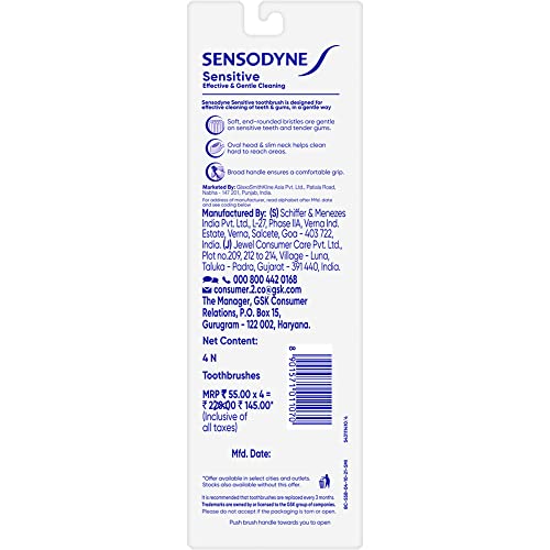 Sensodyne Toothbrush: Sensitive tooth brush with soft rounded bristles, 4 pieces -  Manual Toothbrushes in Sri Lanka from Arcade Online Shopping - Just Rs. 2209!