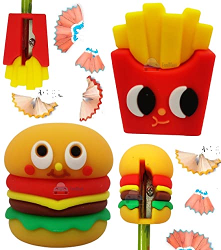 FunBlast Burger Shape Lunch Box for Kids - Combo Set - Tiffin Box, Lunch Box with 2 Pencil Sharpener, Burger & French Fries Sharpener for Kids, Return Gifts for Kids (Plastic, Multicolor) -  Lunch Boxes in Sri Lanka from Arcade Online Shopping - Just Rs. 4000!