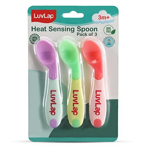 LuvLap Heat Sensing Baby Spoon Set of 3, BPA Free material with Food Grade Heat Sensing Silicone tip, Baby Self Feeding Utensil, Baby Weaning Spoon for Kids, 3 Months+ (Multi-colour) -  Other Baby Products in Sri Lanka from Arcade Online Shopping - Just Rs. 1920!