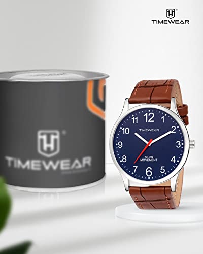 TIMEWEAR Analog Blue Number Dial Brown Leather Strap Watch for Men -  Men's Watches in Sri Lanka from Arcade Online Shopping - Just Rs. 2741!
