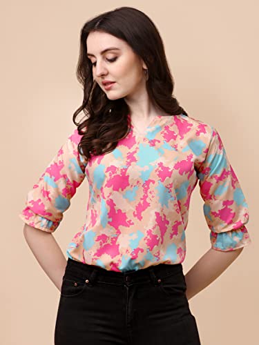Wedani Women's Casual Puff Sleeves V Neck Foral Top (Beige) -  Women's Tops in Sri Lanka from Arcade Online Shopping - Just Rs. 3690!