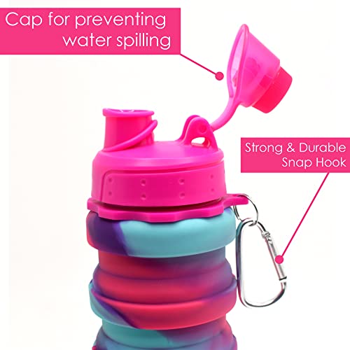 HAWKISTER Collapsible Water Bottle, Solid Color Silicone Foldable Water Bottle for Sports, Trekking, Cycling, Outdoor, College, and Gym Water Bottle With Sipper Lid and Snap Hook, Magenta -  Water Bottle in Sri Lanka from Arcade Online Shopping - Just Rs. 3978!