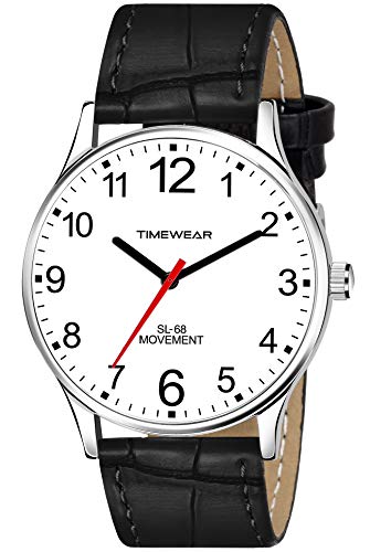 TIMEWEAR Analog White Number Dial Black Leather Strap Watch for Men -  Men's Watches in Sri Lanka from Arcade Online Shopping - Just Rs. 2974!