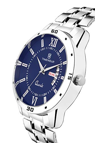 TIMEWEAR Casual Day Date Watch Collection For Men Analogue Men's Watch(Blue Dial & Silver Colored Strap)-231Bdtg -  Men's Watches in Sri Lanka from Arcade Online Shopping - Just Rs. 3630!