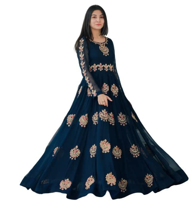 Ethnic Yard Women's Georgette Blue Salwar Suit Set -  Salwar Suits in Sri Lanka from Arcade Online Shopping - Just Rs. 5999!